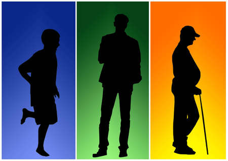 boy, man and daddy in color backgroundの写真素材