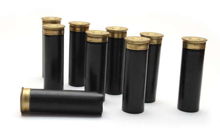 Black hunting cartridges on a white background