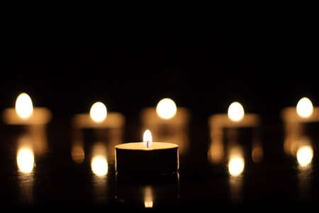 On a photo candles in the night.の写真素材
