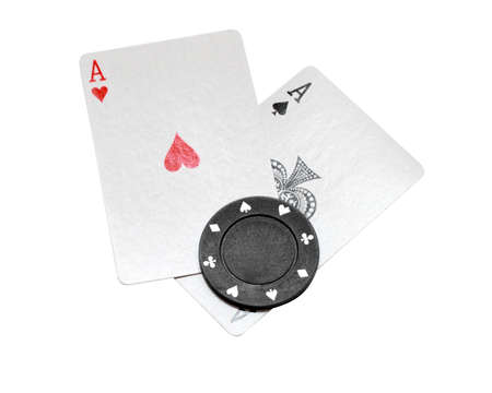 Casino chip and poker cards のeditorial素材