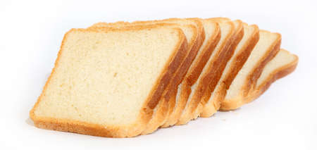 slices of bread on a white background