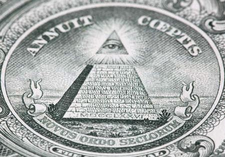 One dollar detail pyramid. Macro image.の写真素材