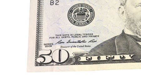 margin notes and fifty dollars.の写真素材