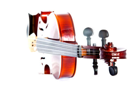 Violin isolated on white backgroundの写真素材