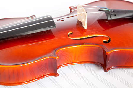 fiddle and musical notebookの写真素材