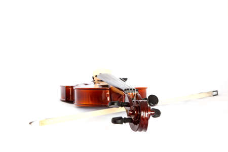 Violin isolated on white backgroundの写真素材