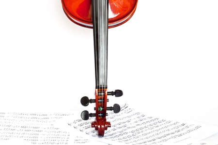 Violin isolated on white backgroundの写真素材