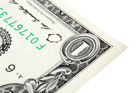 On a photo dollar bill. close-up photo