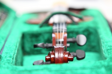 A new violin in a velvet case