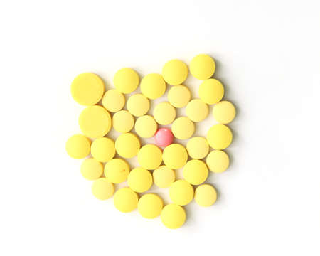pills isolated on white backgroundの写真素材