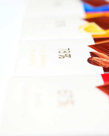packaging of various kinds of chocolate 78%の写真素材