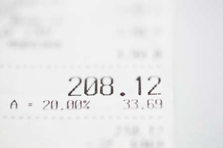 On a photo check,  receipt, closeupの写真素材