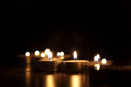 Candles on a dark backgroundの写真素材