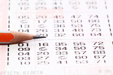 pen and blank for lotteriesの写真素材