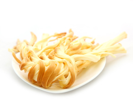 cheese braid on a white background