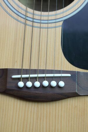 The strings on the guitar macro photo