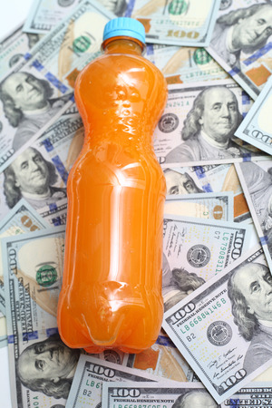 Bottle Fanta on the dollarの写真素材