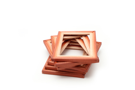 wooden frames on white background