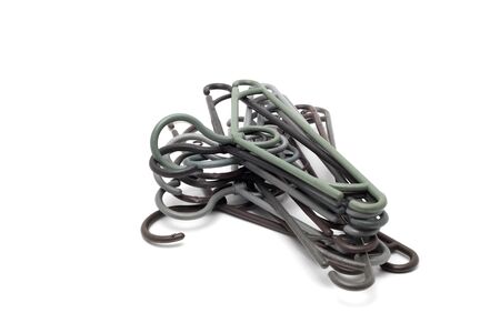 clothes hanger on a white backgroundの写真素材