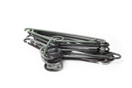 clothes hanger on a white backgroundの写真素材