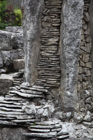 layers of gray stones. Stone backgroundの写真素材