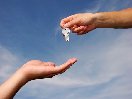 Hands with key                    の写真素材