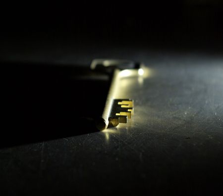 A be single key lies on a table