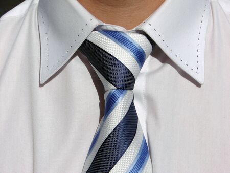 A businessman, clothing. Closeup of a tie and shirt                                の写真素材