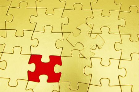 gold puzzle の写真素材