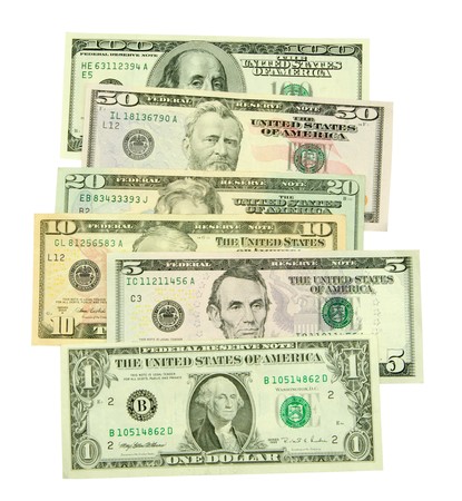stock money  isolated on white