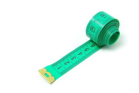 Measuring tape of the tailor on white