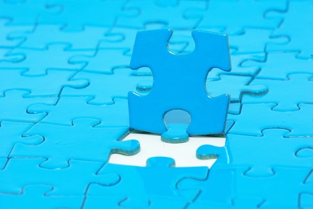 blue puzzles for background. business conceptの写真素材