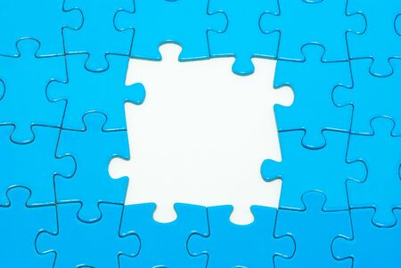 blue puzzles for background. business conceptの写真素材
