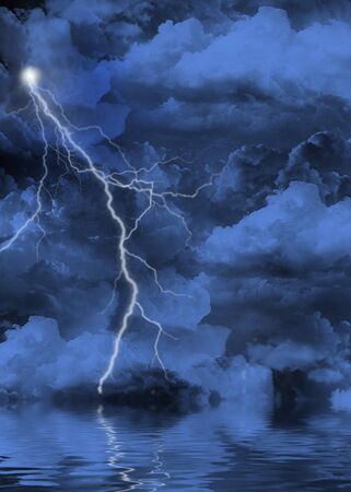 lightning strike in the clouds 