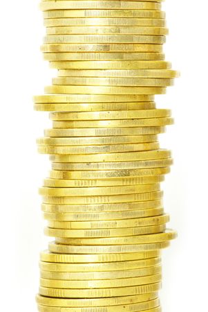 stock of coins isolated on a whitenessの写真素材