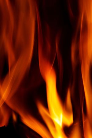 Flame of fire in a night-time    の写真素材