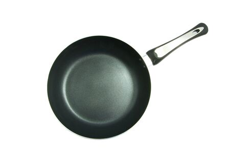 Frying pan isolated over white backgroundの写真素材