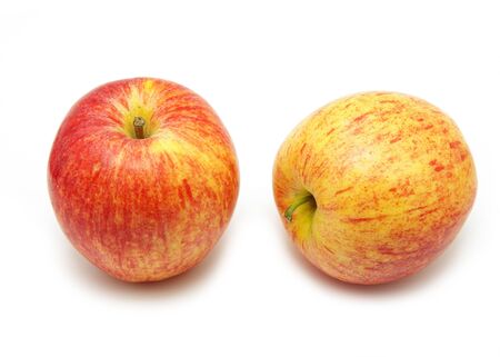 fresh apples isolated on a whiteの写真素材