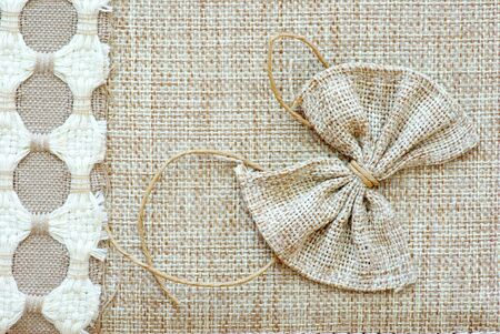 Background old  sack by a large planの写真素材