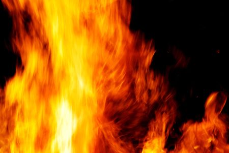 Flame of fire in a night-time    