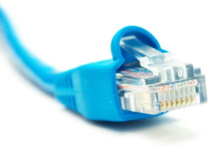  Macro shot of network connection plug