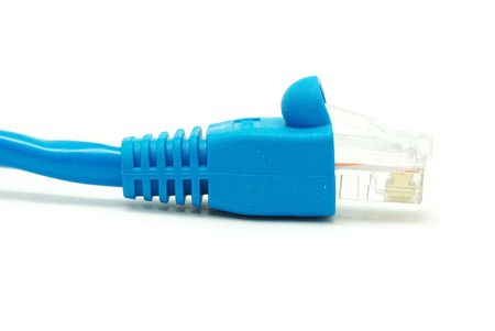  Macro shot of network connection plug
