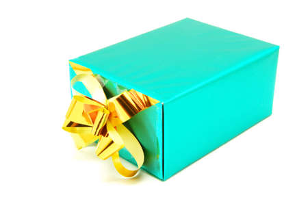 A present box wit bow on whiteの写真素材