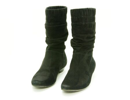 one female boot isolated on white backgroundの写真素材