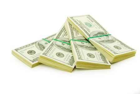 lot of money isolated on white background