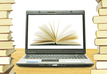 Notebook personal computer on white background   