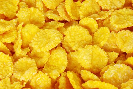 fresh corn flakes close up backgroundの写真素材