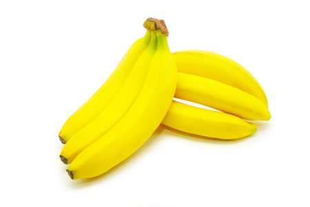 banana fruits isolated on white backgroundの写真素材