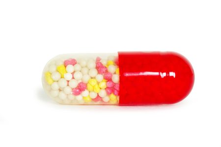 pills isolated on white backgroundの写真素材