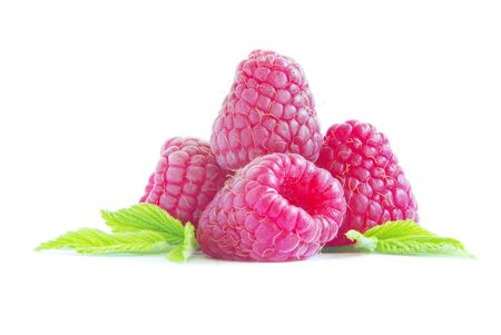 Ripe raspberry isolated on a white background